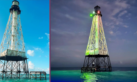 El faro de Cayos de Florida vuelve a iluminarse después de una década en la oscuridad