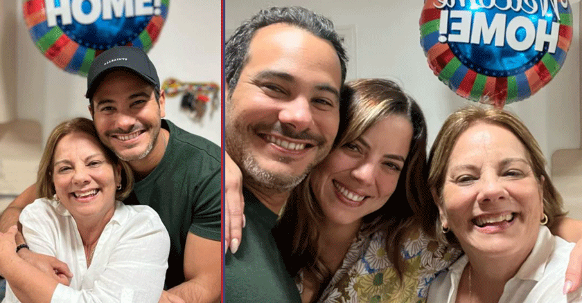 Carlos Enrique Almirante da la bienvenida a su madre en Estados Unidos