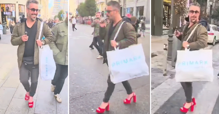 Actor cubano Ray Cruz se roba las miradas en Madrid con su elegante paseo en tacones